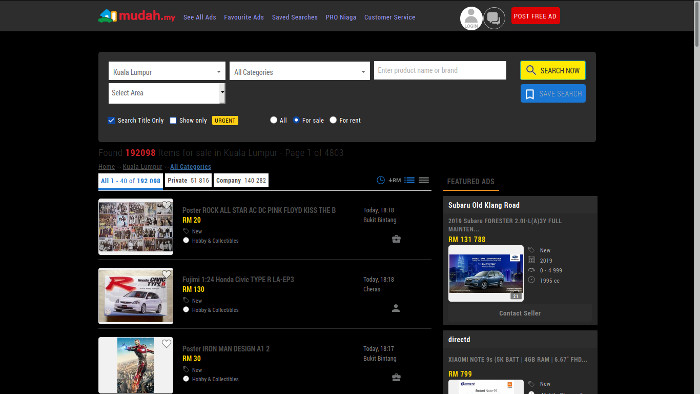 Mudah.my Dark Mode