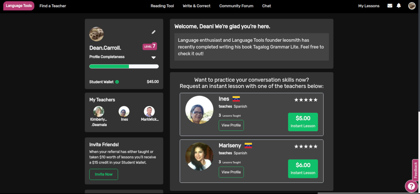 Language Tools - Dark Mode