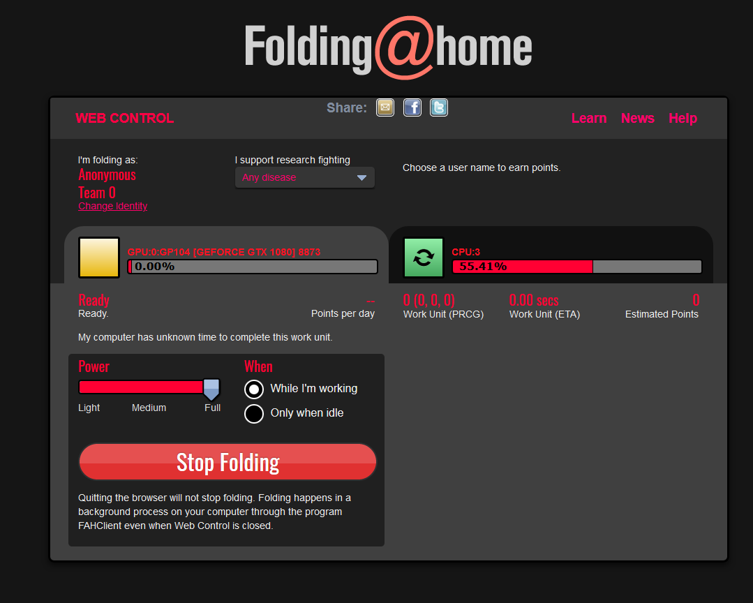 Folding@Home Client Dark/Red
