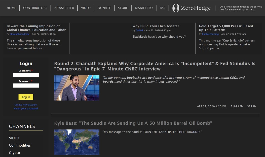 ZeroHedge.com Dark Nightmode