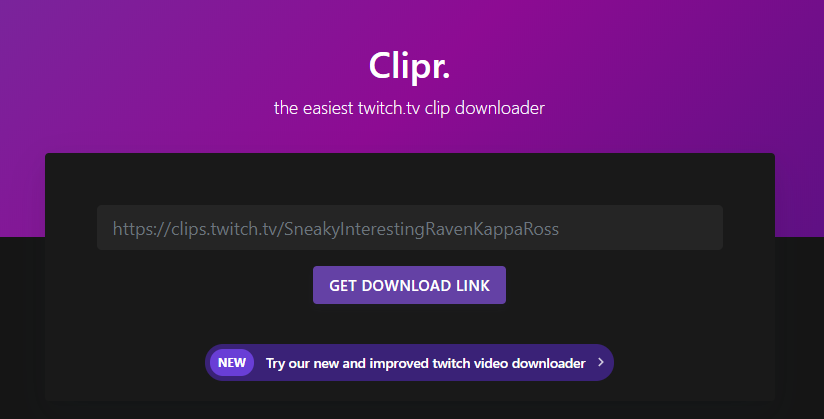 Dark Clipr - Twitch Clip Downloader