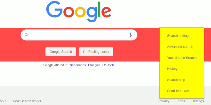 Google - Fix menu accessibility