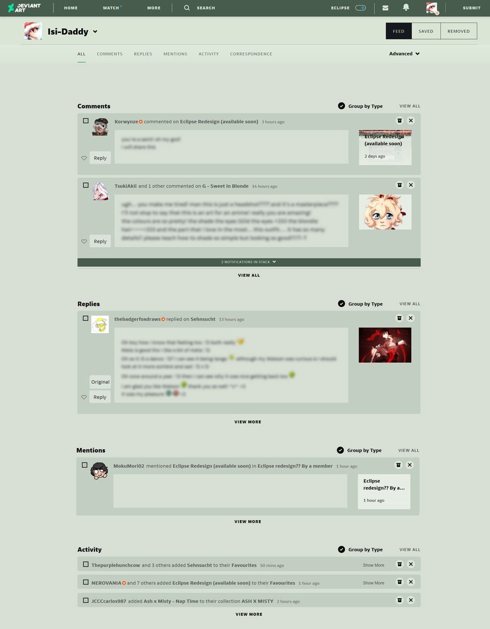 deviantArt Eclipse Redesign