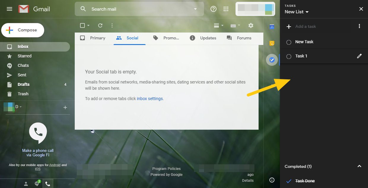 Gmail Dark Side Panel Only