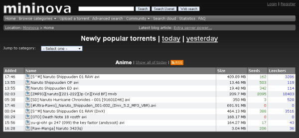 mininova.org - dark grey redesign