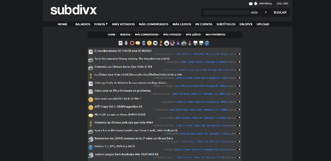 Subdivx-Dark Modern By JAVIMUSE