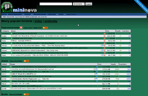 NEW Modified Mininova - "The Best Torrent Site"