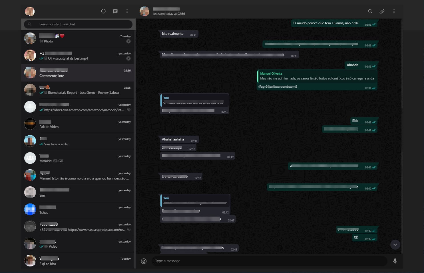 Whatsapp Web Dark 127