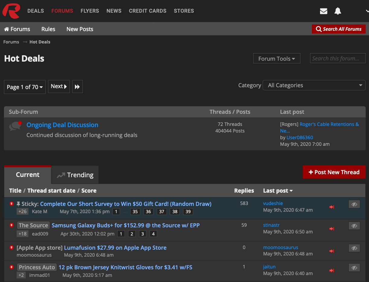 RedFlagDeals.com Dark Mode (Updated 2020)
