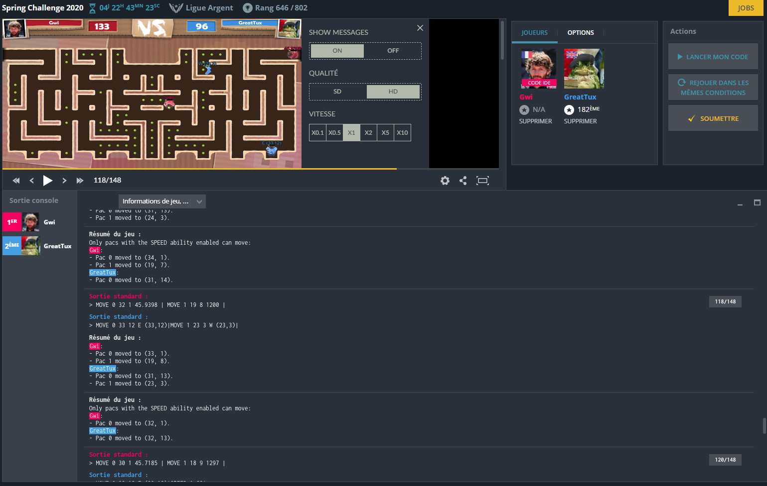 Codingame - No IDE Big Console