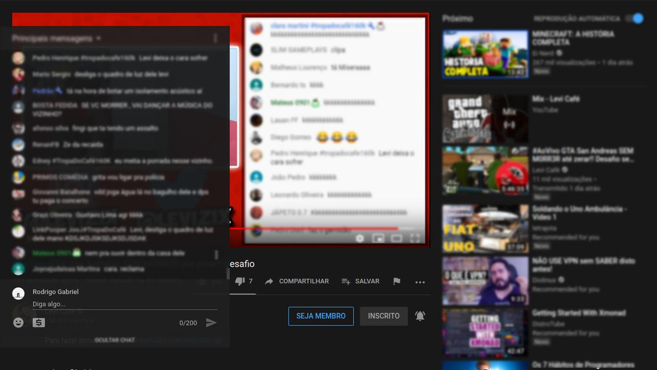 YouTube Transparent chat