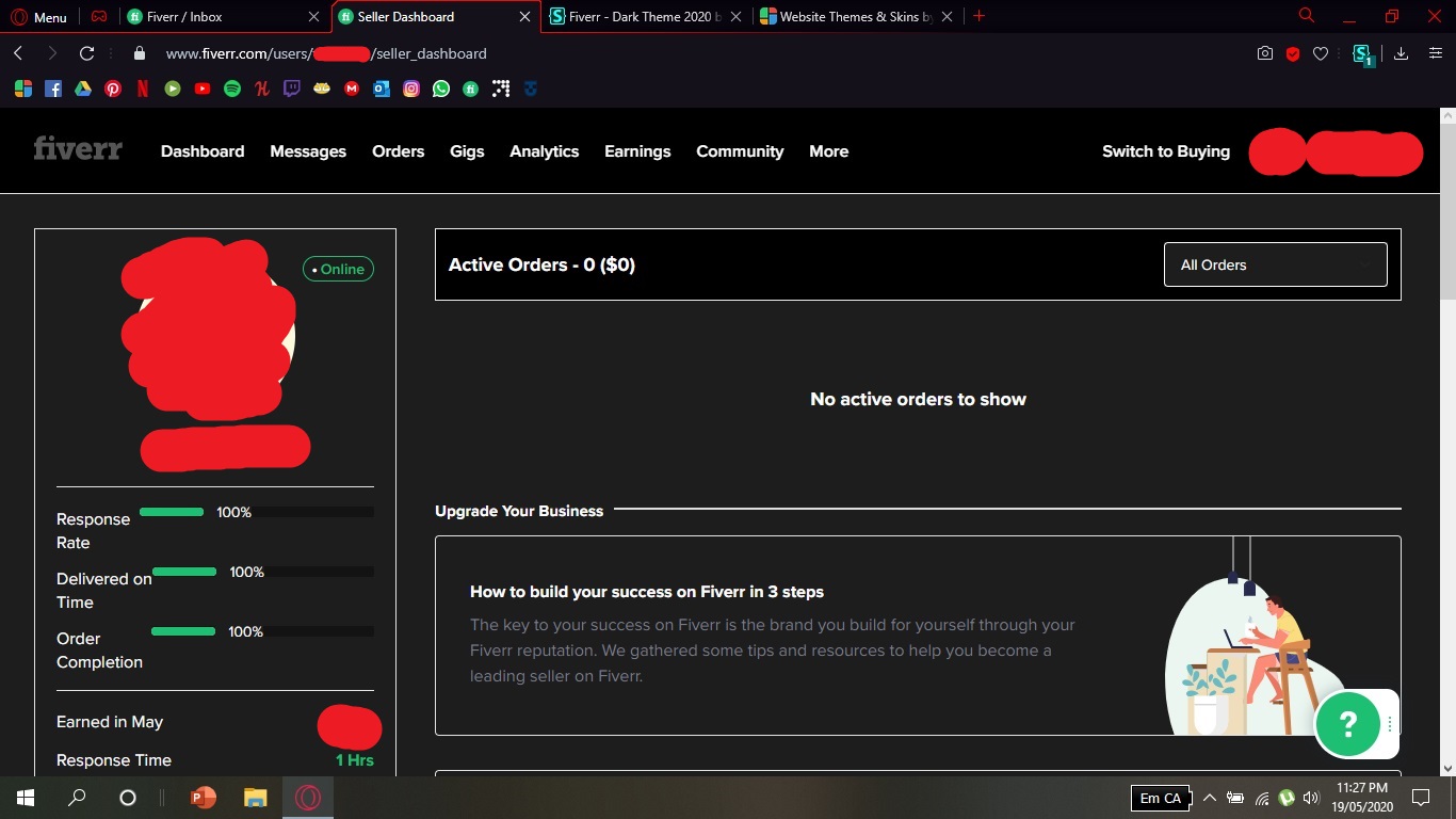 Fiverr - Dark Theme 2020 by KaduFerraz v0.1