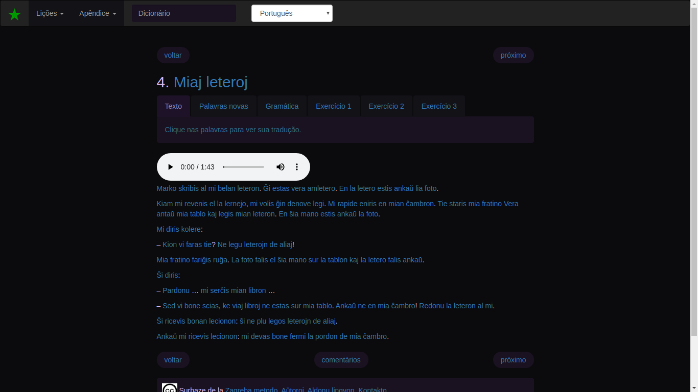 learn esperanto malhela temo (dark theme)
