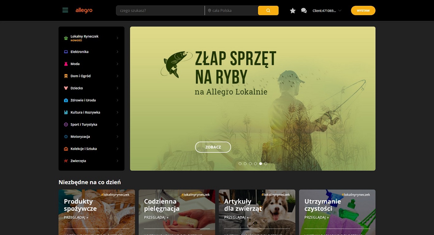 Allegro Lokalnie Dark Theme