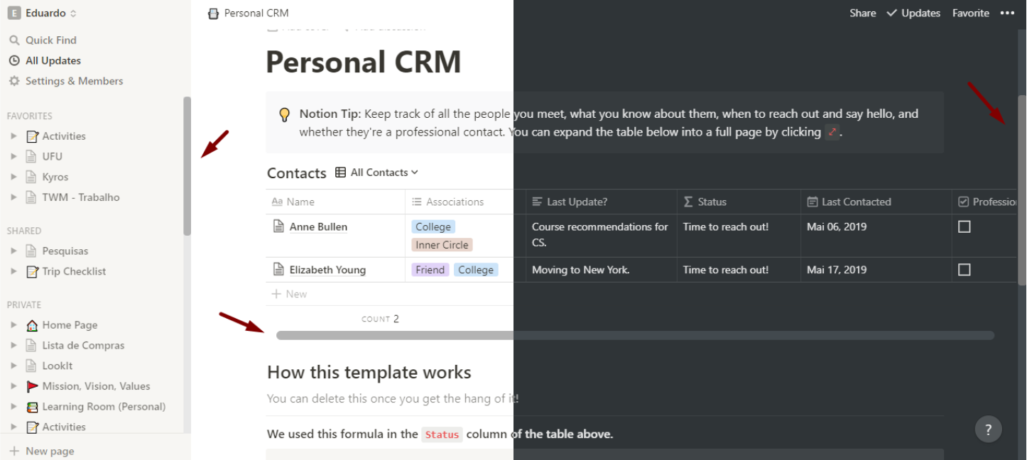 Modern Scrollbar - Notion