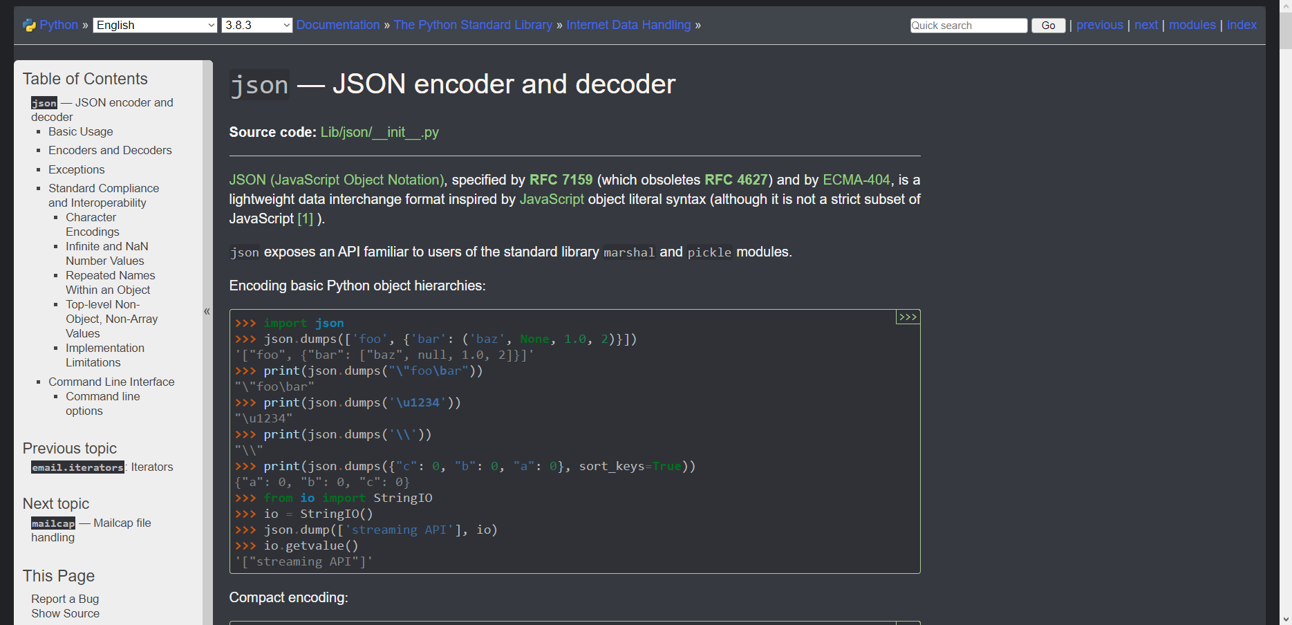 Python Documentation Dark Theme