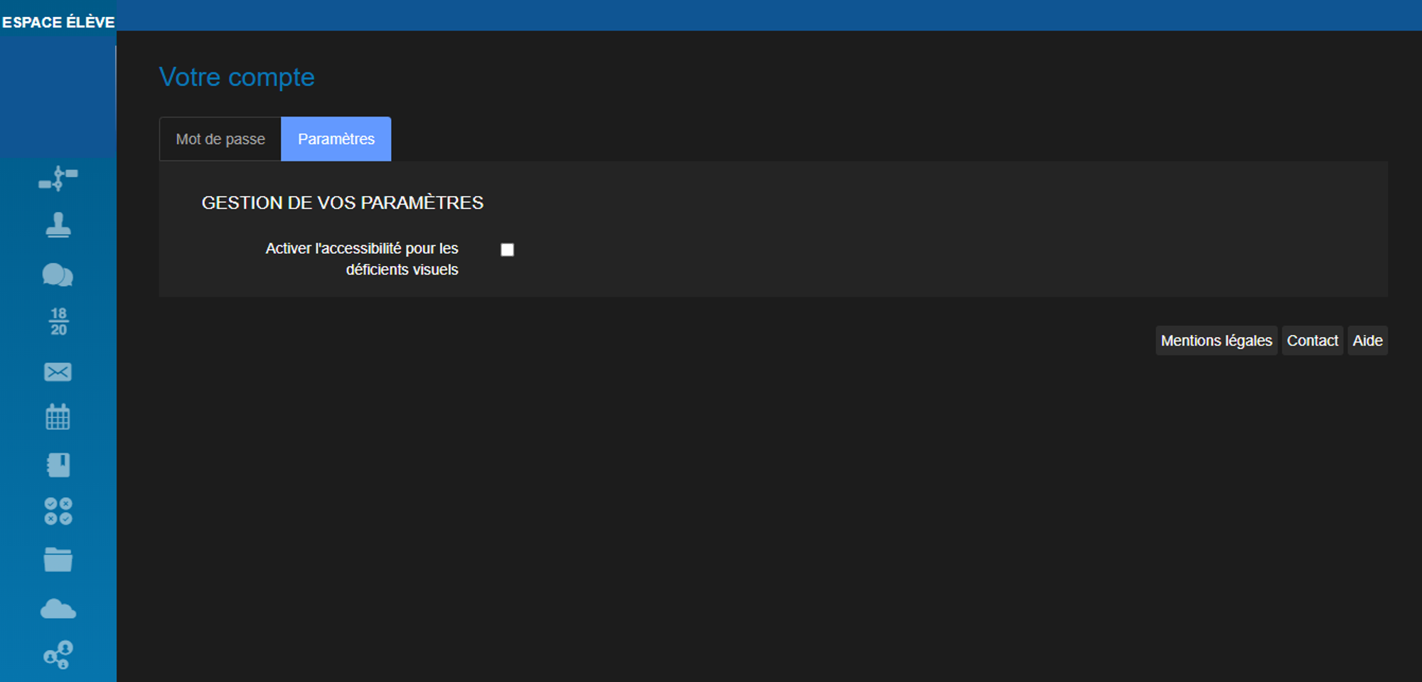 EcoleDirecte - Mode sombre - Version ancienne