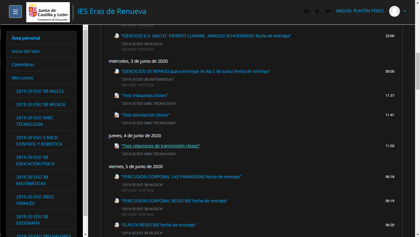 Aula Virtual CyL Dark Mode