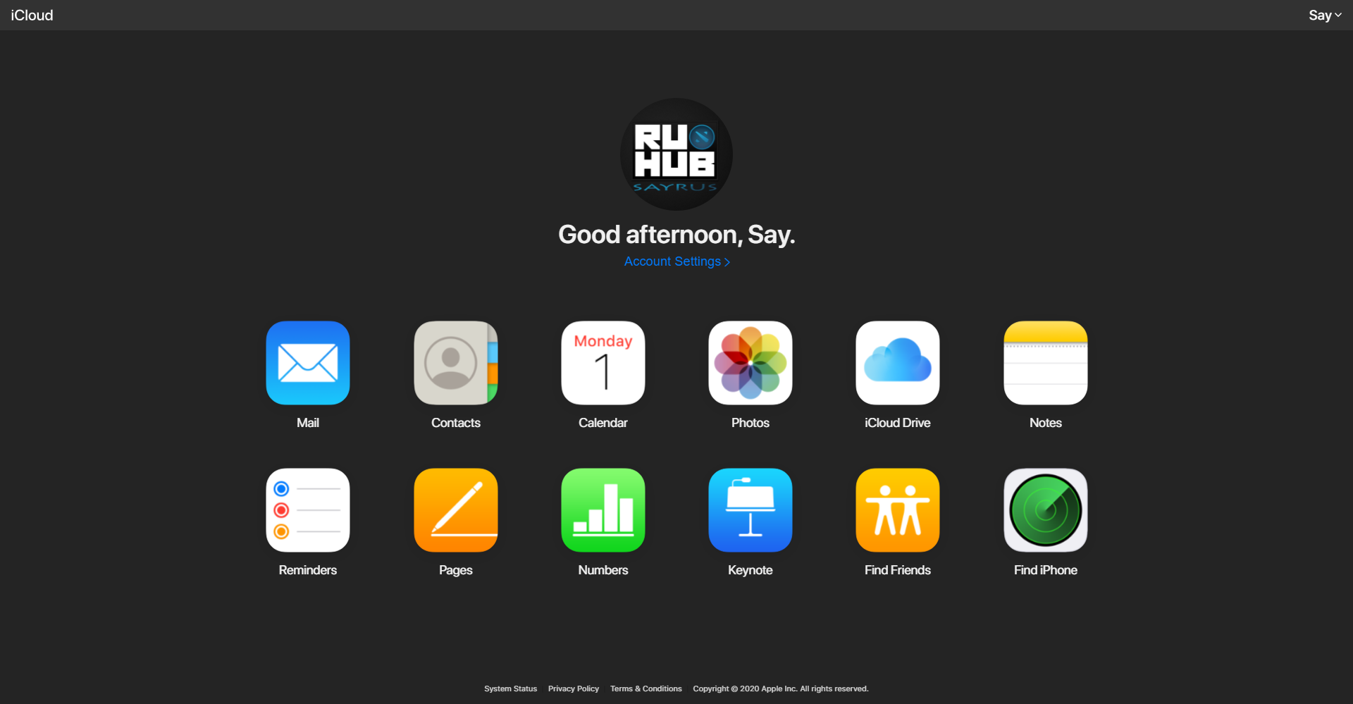 iCloud Dark Theme Material