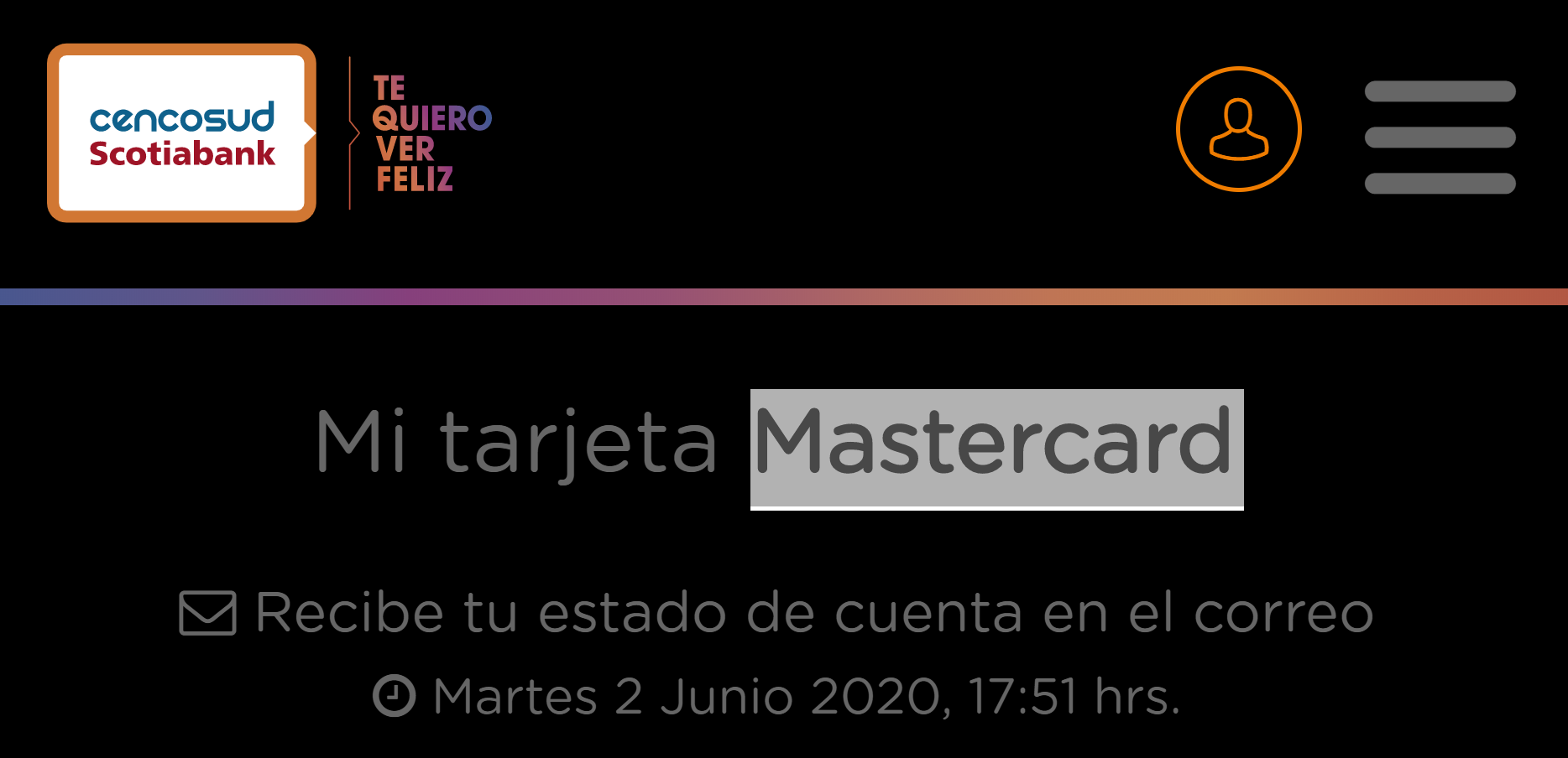 MiTarjetaCencosud.cl Dark Style