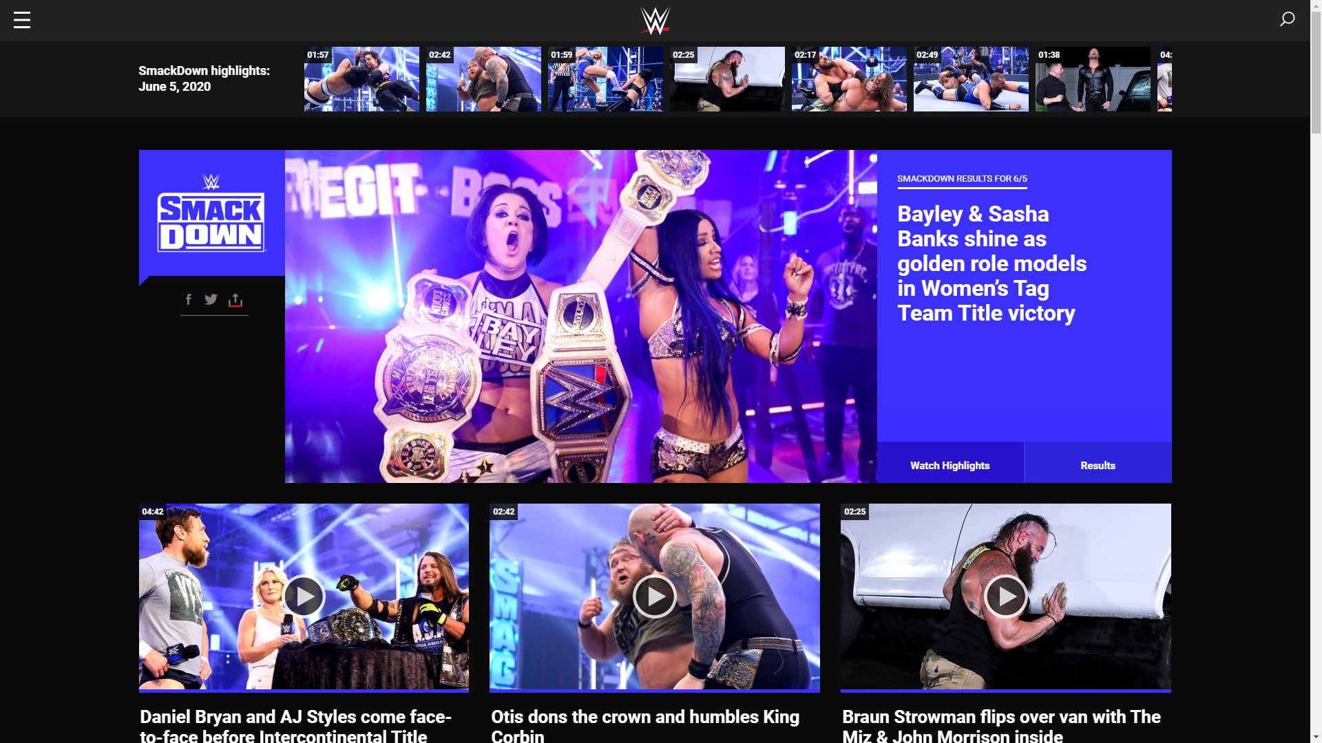 WWE.com Dark Mode