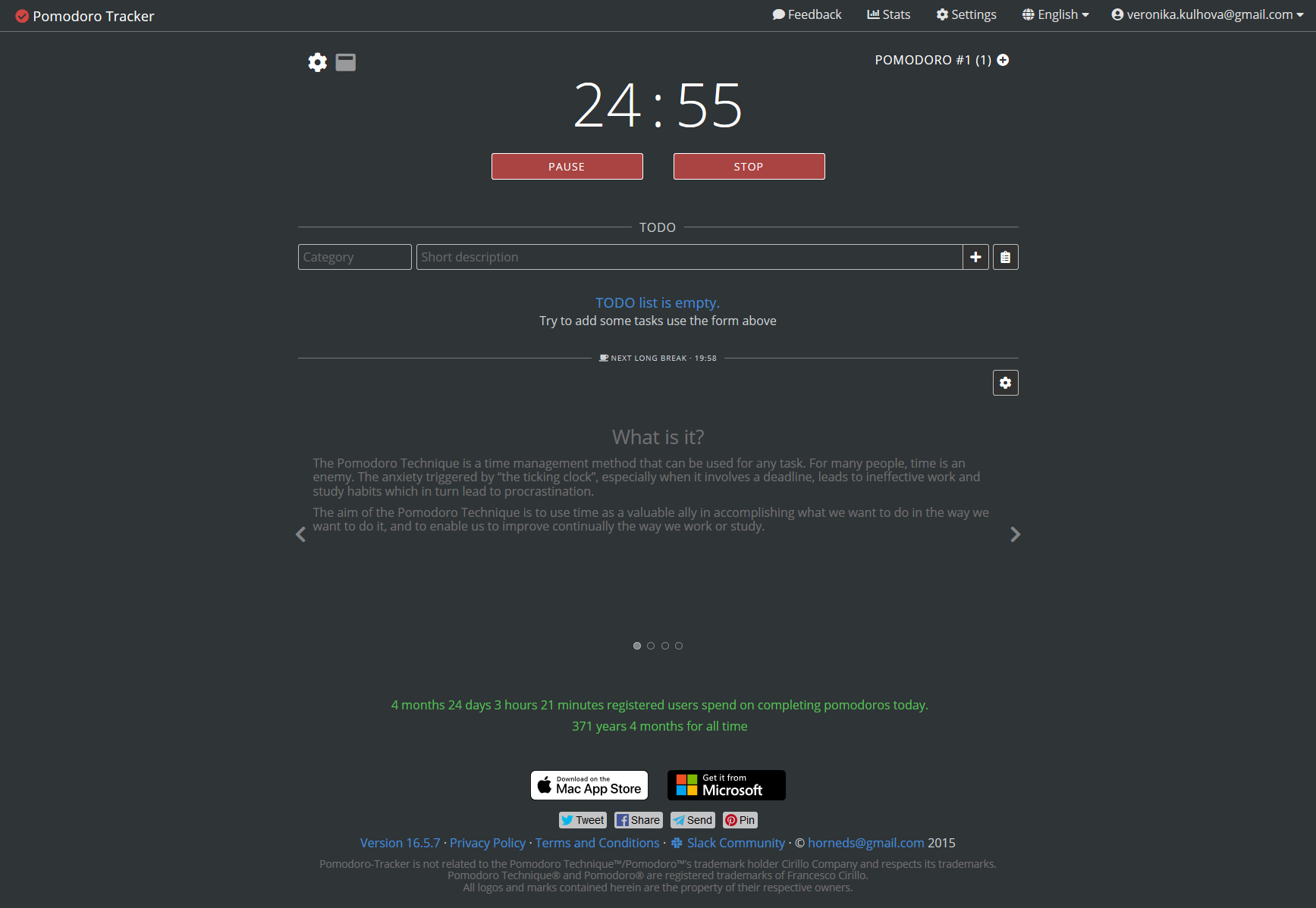 pomodoro-tracker dark