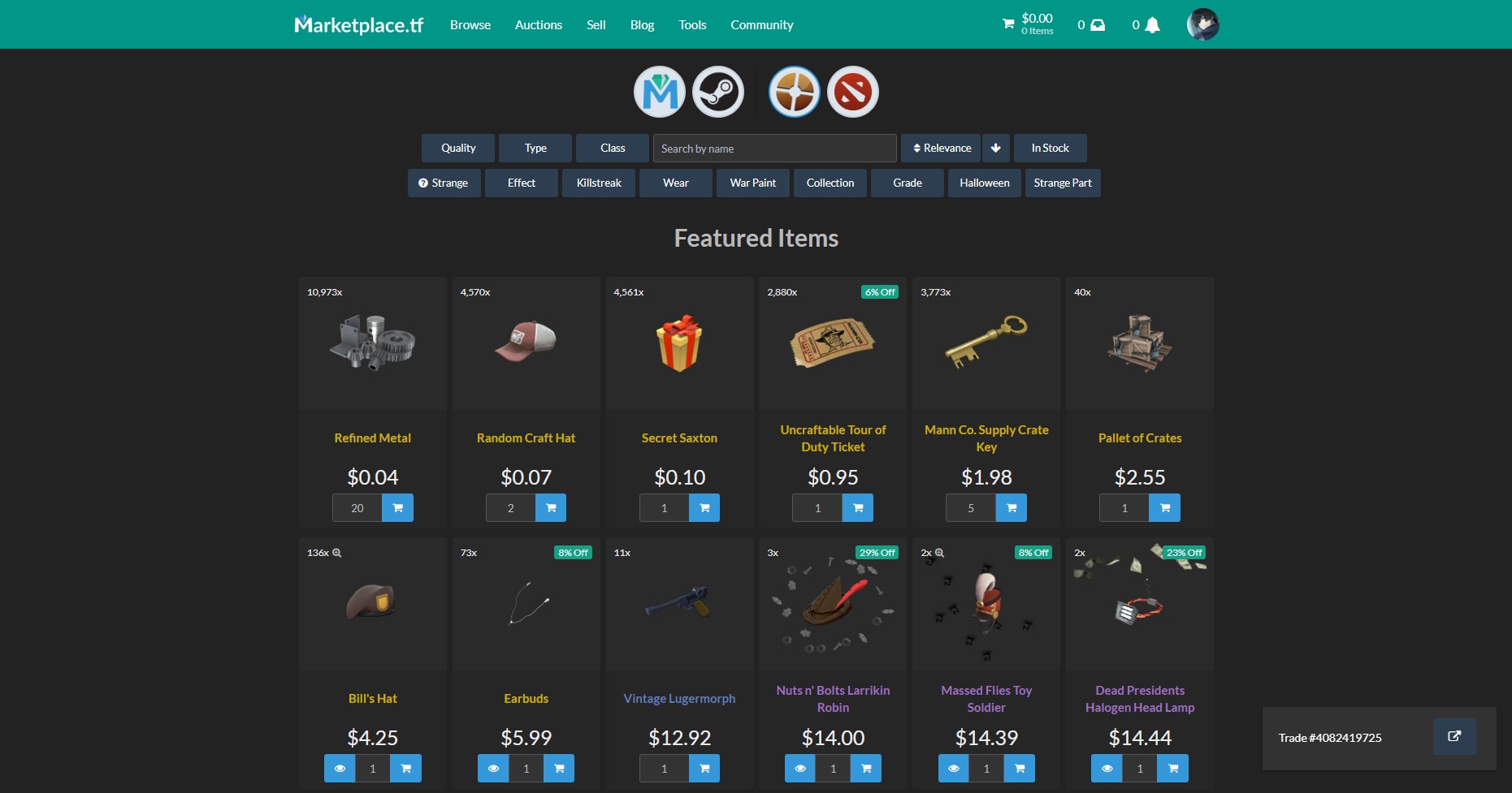Dark Theme for Marketplace.tf