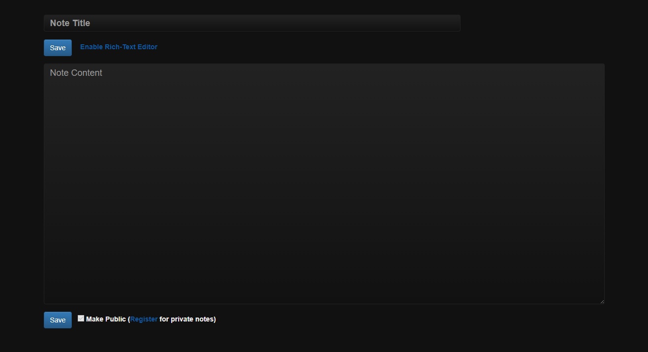 Dark Theme for anotepad.com