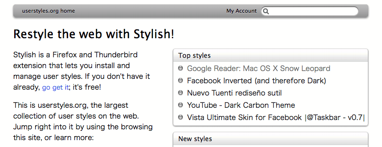 userstyles.org: iStyles