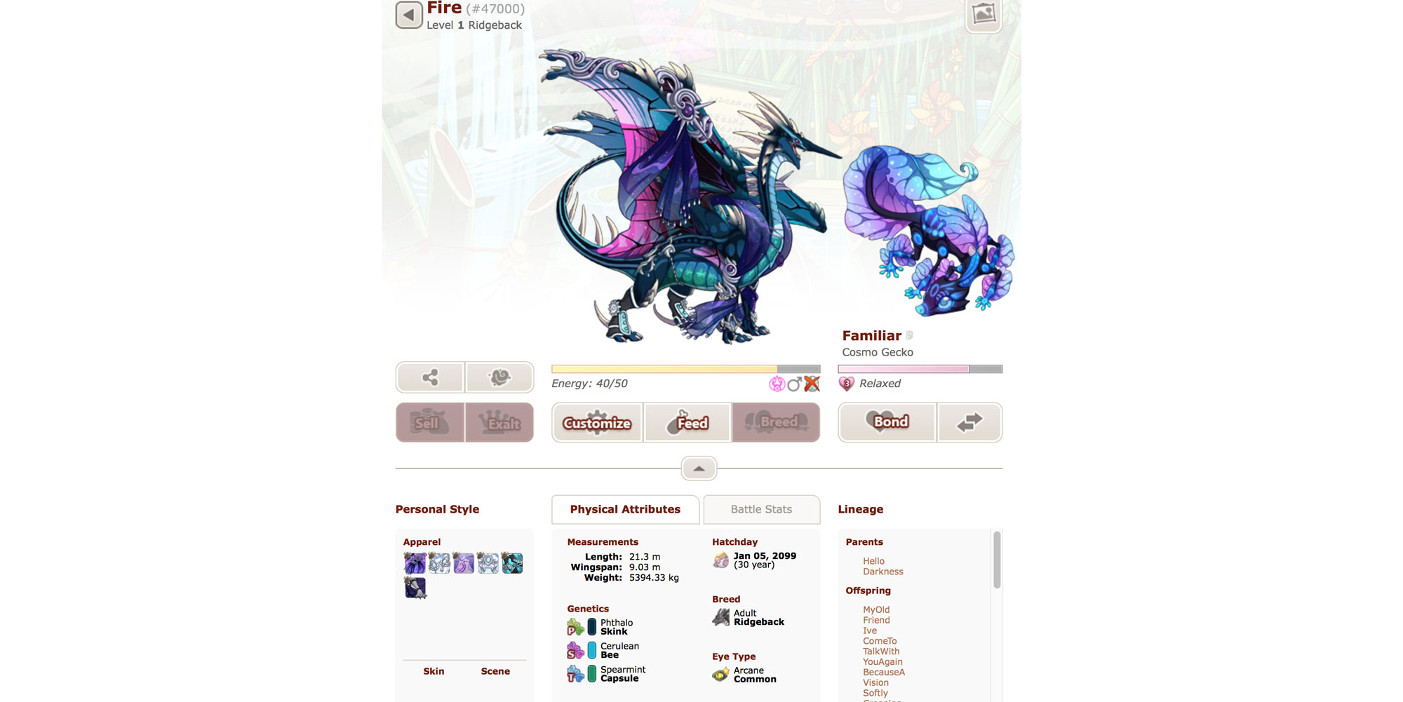 Flight Rising: dragon profile flat subtle