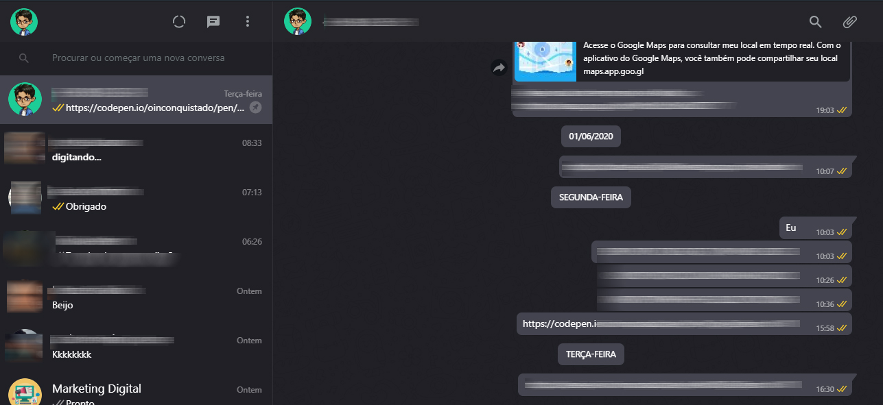 Whatsapp Flat Dark