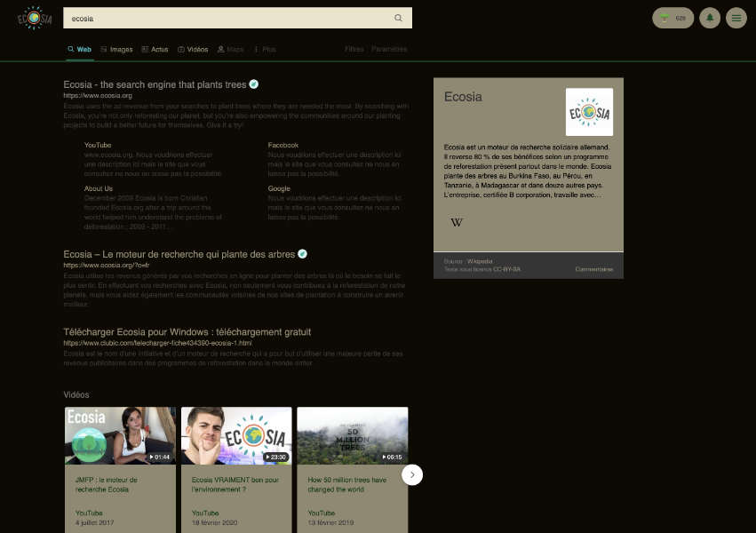 Dark Woods for Ecosia