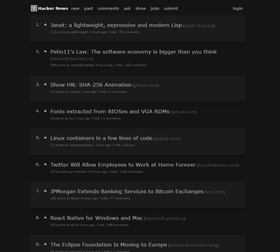 Hacker News Readable Dark Striped
