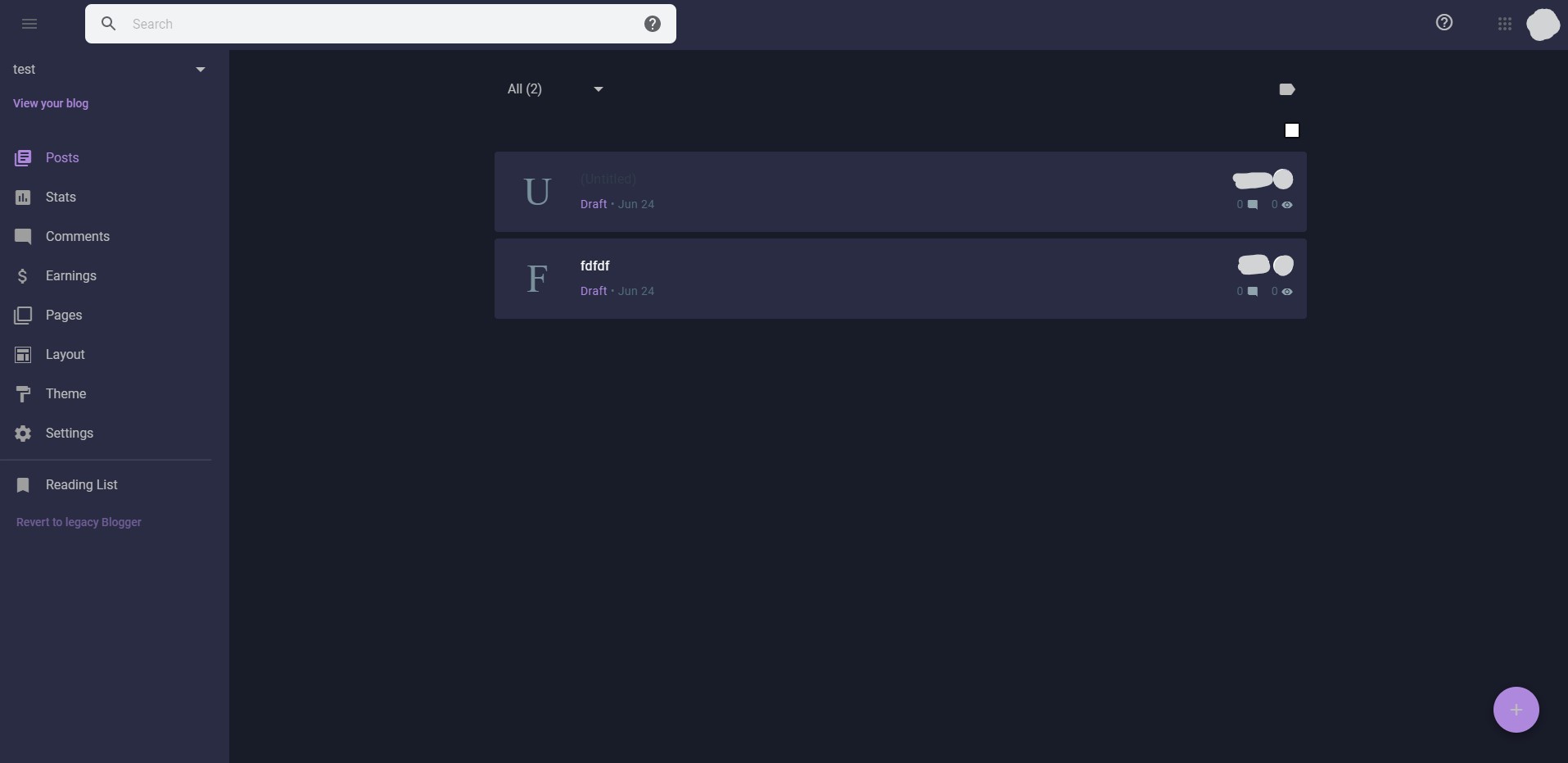 Dark Theme - (new) Blogger