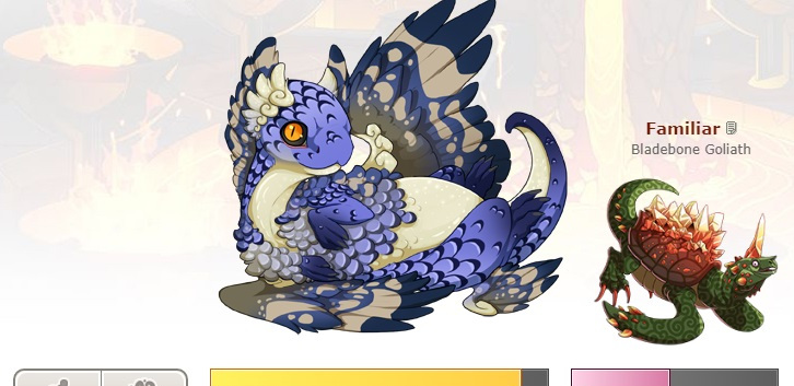 Flight Rising: Smaller Familiar on Dragon Profiles