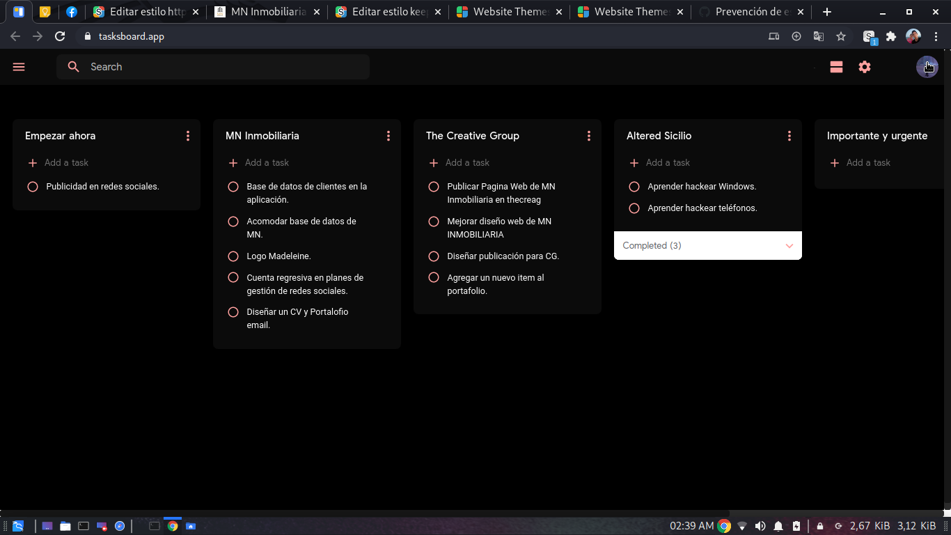 Google Tasks - tasksboard.app Premiun Dark