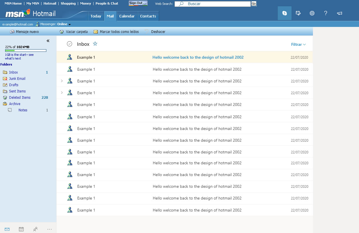 Hotmail Retro 2002