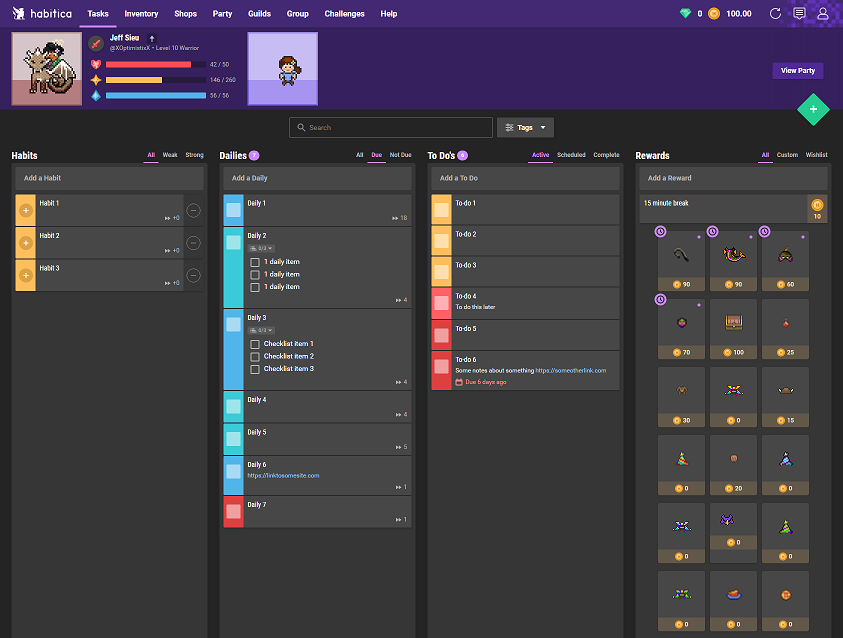 Habitica Dark