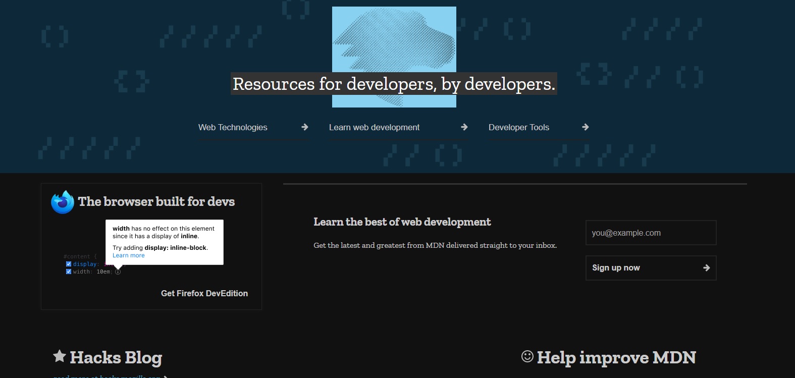 MDN web docs Dark Theme