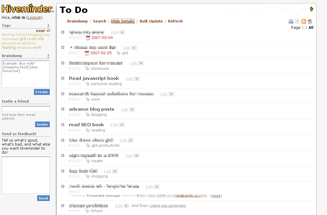 Hiveminder Readability - now part of the site :-)