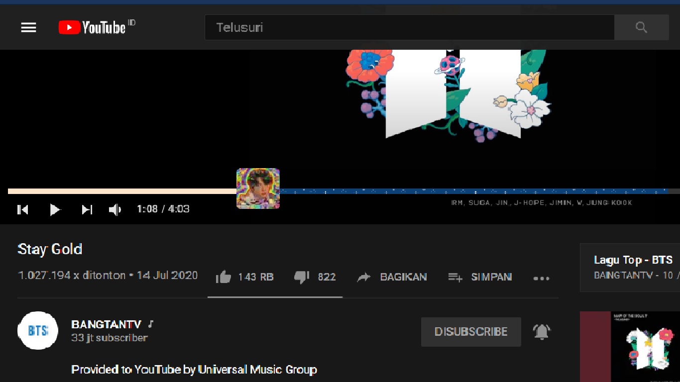 youtube Jungkook progress bar