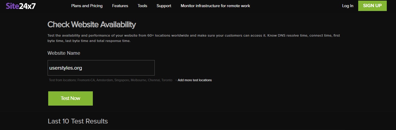 Site24x7 Dark Theme