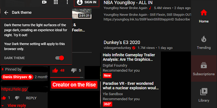Red Dark Mode for YouTube (updated v1.1)