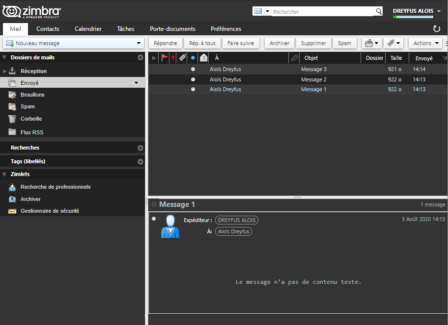 Zimbra Dark Theme