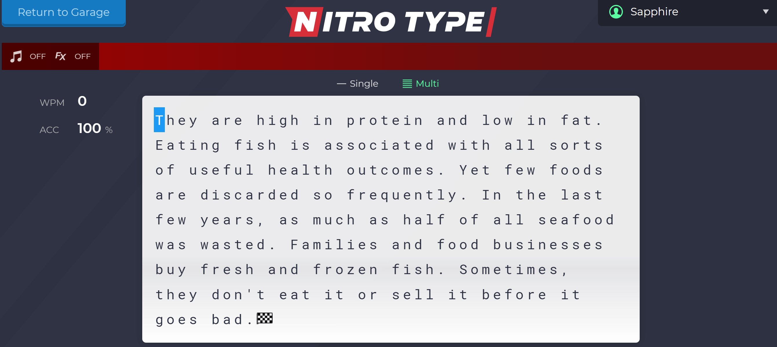 Nitro Type Race- No Distractions