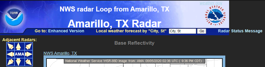 NWS Radar Dark Theme