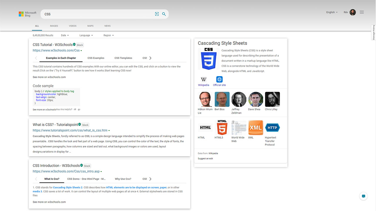 Bing.com -  Card UI