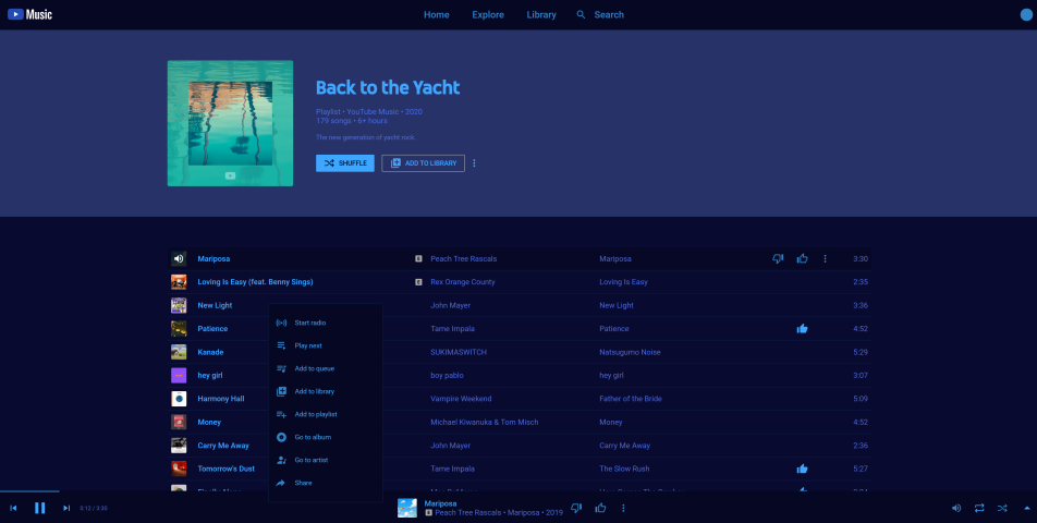 Youtube Music - Blue