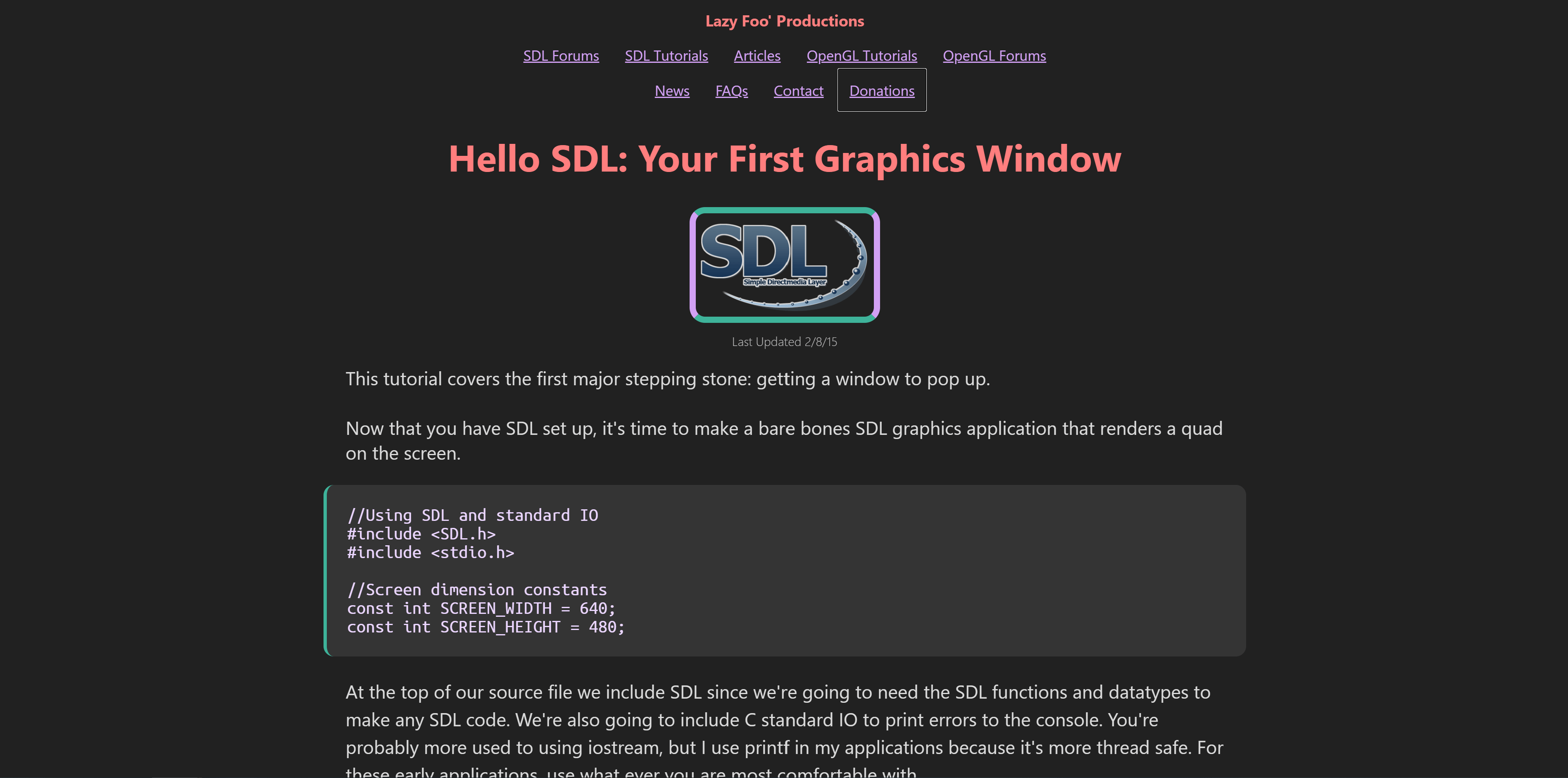 Lazy Foo Material Dark Mode