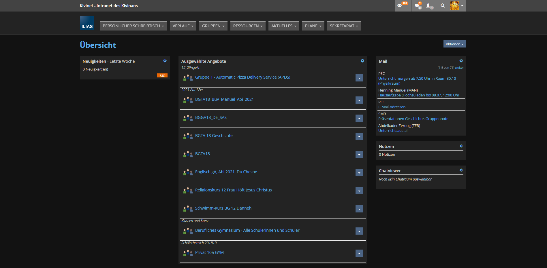 Kivinet dark mode